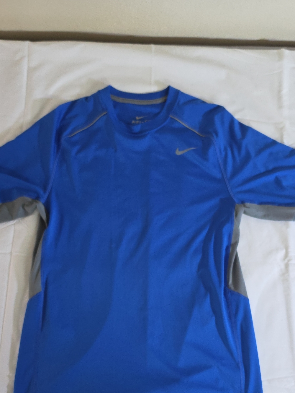 Nike Royal Blue Short Sleeve Performance Tee with Gray Accents